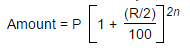 semi-annual compound interest formula