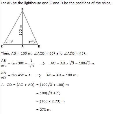 Height & Distance Questions and Answers